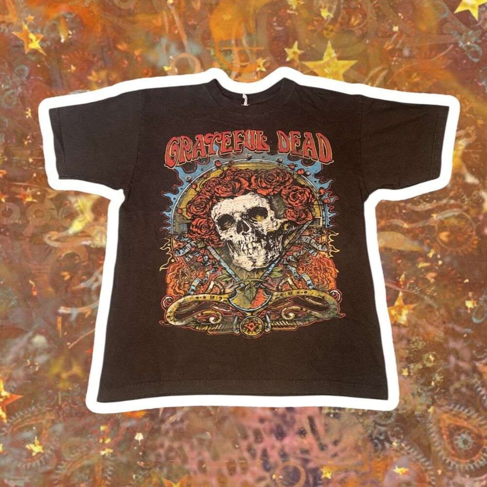 Grateful Dead Skull & Roses Shirt Size M Brown